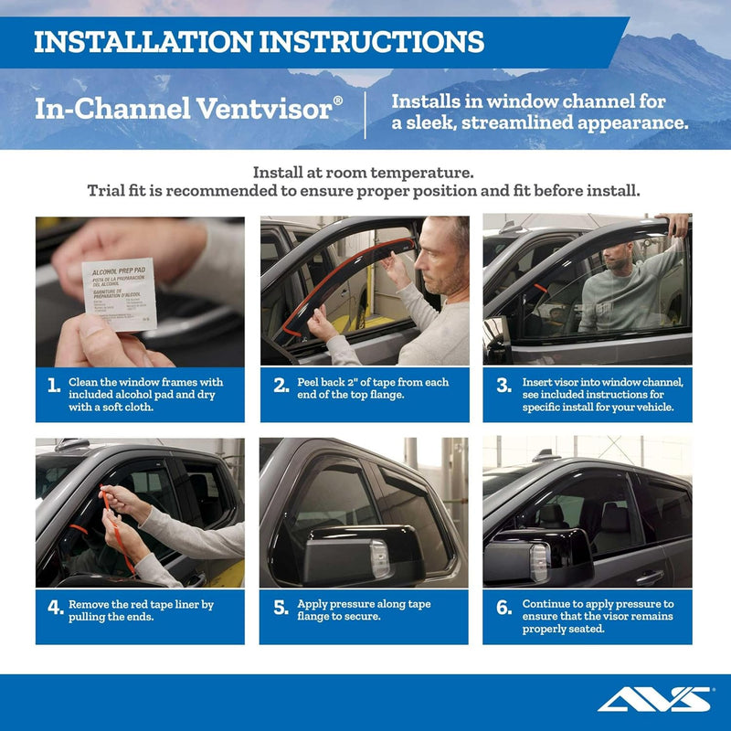 Auto Ventshade [AVS] In-Channel Rain Guards for 1999 - 2007 Mazda B3000; 1999 - 2009 Mazda B4000 Extended Cab; 1999 - 2011 Ford Ranger Supercab | Window Vent Visors, 2 Pcs. - Smoke | 192083