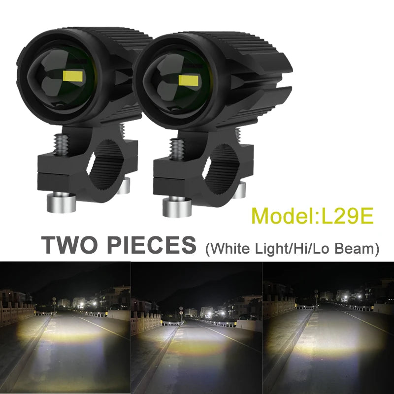 15W Super Bright Tri-Model Motorcycle LED Headlight W/ Mini Projector Lens Car ATV Driving Foglight Auxiliary Spotlight