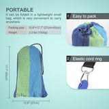 JBM Single Camping Hammock Portable Hammock with Carrying Bag - Support 264Lbs (Blue & Green)
