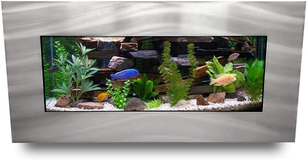 Aa-Skyline Bsilver 2.0 Wall-Mounted Aquarium in Brushed Silver Finish
