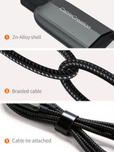 Cablecreation 3.3FT USB C to USB C Cable 2-Pack PD 100W with LED Display, Durable USB C Cable Braided with Display for Ipad Air, Pro, Macbook Pro, Galaxy S23 Pixel Steam Deck PS5 1M Black