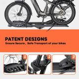 Cyberrack E2 Hitch 2 Ebike Rack with Ramp, 200 Lbs Capacity Electric Bike Carrier Foldable Platform Mount, up to 5-Inch Fat Tire