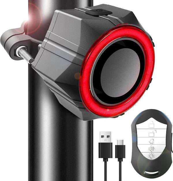 BANGTING 110Db Loud Bike Alarms with Remote, Wireless Best anti Theft Vibration Motorcycle Alarm, IP65 Waterproof Bicycle Alarm, Alarm System for Ebikes Moto Ebike Bicicletas Bikes Scooter (Black)