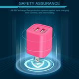 Wall Charger, AILKIN USB Plug Fast Charging Block, Power Adapter Cube 2 Port Charge Travel Brick Cell Quick Chargers Box for Iphone Samsung Galaxy USB Box Base Brick