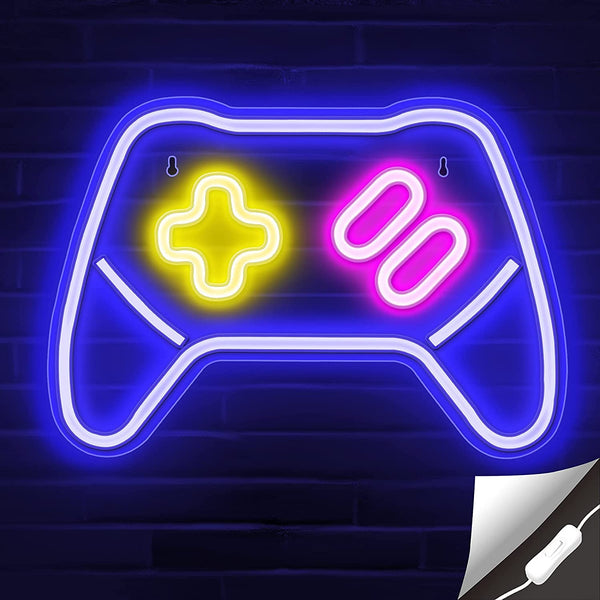Lumoonosity Game Controller LED Neon Sign - Gamepad Shaped Light for Gamers and Streamers - Gaming Console Night Light with On/Off Switch for Bedroom and Game Room Decor