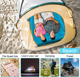 Camping Sleeping Pad,Supipro 2021 Newest Inflatable with Foot Press Sleeping Mat Pillow，Button Connection Large Size 4"-Thick, Portable Waterproof and Compact Air Mat for Camping,Hiking,Beach