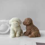 Teddy Dog Head Candle Mold Cute Animal Shape Handmade Aromatherapy Plaster Soap Silicone Mould DIY Home Decoration Tools