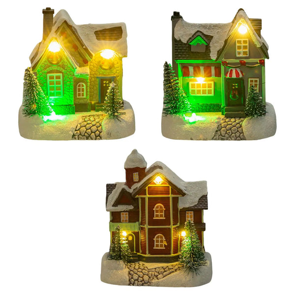 Lighted up Christmas Village House Christmas Scene House Home Collectible