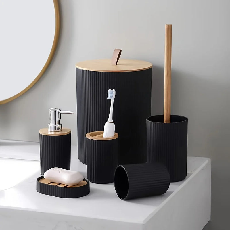 PureBath 6-Piece Set (Holder, Bin, Brush, Cup, Dish, Dispenser)