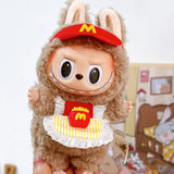 Clothes For Labubu 17cm Outfit Accessories For Labubu Dolls Clothing Kid Gift French Fries Apron And M Hat