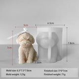 Teddy Dog Head Candle Mold Cute Animal Shape Handmade Aromatherapy Plaster Soap Silicone Mould DIY Home Decoration Tools