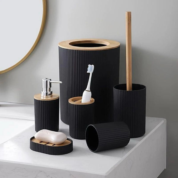 PureBath 6-Piece Set (Holder, Bin, Brush, Cup, Dish, Dispenser)