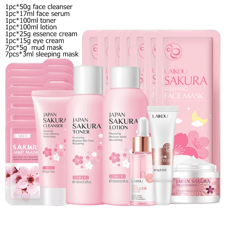SakuraSkin Green Tea Cosmetic Set – Moisture & Glow