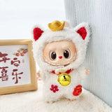 15cm/17cm Labubu Doll Clothes LABUBU Sitting Party 1st 2nd and 3rd Generation Outfit Cloud Fleece Totoro Set Gift for Labubu Fan