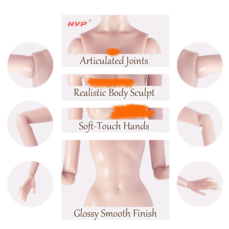 12.6" Realistic BJD Doll – 12 Jointed (No Clothes)