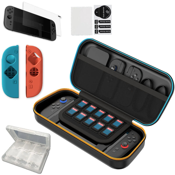 Accessories for N-Switch 2, Carry Case, Screen Protector, Joy Con Case, Games Holder, Dust Removal & Cleaning Cloth