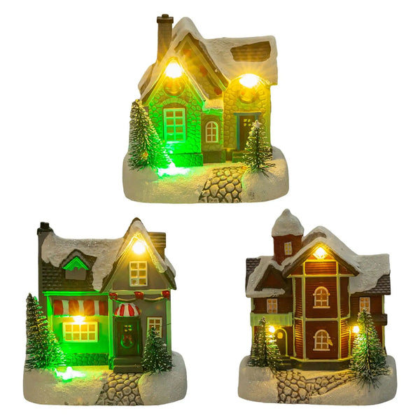Lighted up Christmas Village House Christmas Scene House Home Collectible