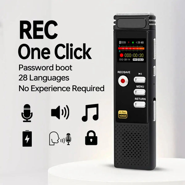 Digital Voice Recorder Professional long time recording device Dictaphone Noise Reduction Audio USB-C Activated handy personal