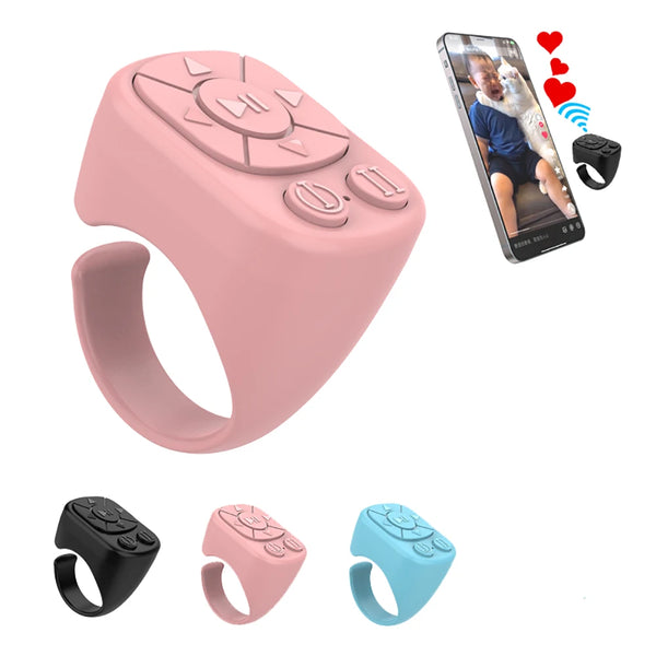 Blutooth Remote Control Button Ring Auto Clicker Finger Remote Mobile Phone Video Remote Control Selfie Stick Camera Controller