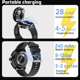 2025 New Smart Watch Earphones 2 in 1 1.46 Inch HD Touch Screen Wireless Call Camera Alarm Clock 100+ Sports Training Modes Gift