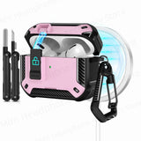 2025 new airpod pro usb c/2nd/1st case carbon fibre design with Phone Stand&Magnetic charging Boxs for Men AirPod 4/Pro 2 3 Case