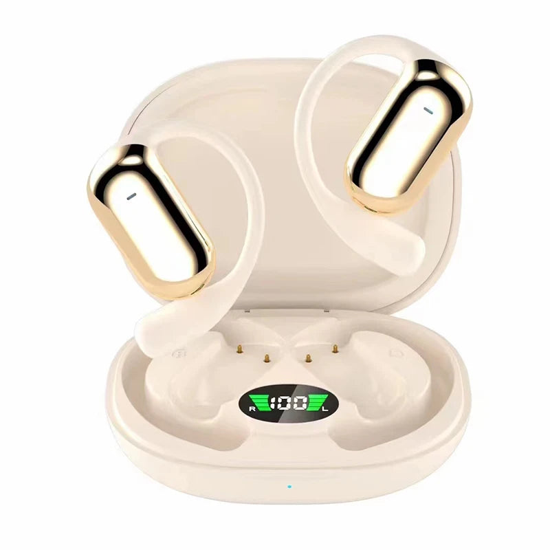with Bluetooth OWS Earphone Sport Noiseless Audio Control Big Battery Voice Call Digital Display Wireless BT Ear Mounted Headset
