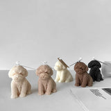 Teddy Dog Head Candle Mold Cute Animal Shape Handmade Aromatherapy Plaster Soap Silicone Mould DIY Home Decoration Tools