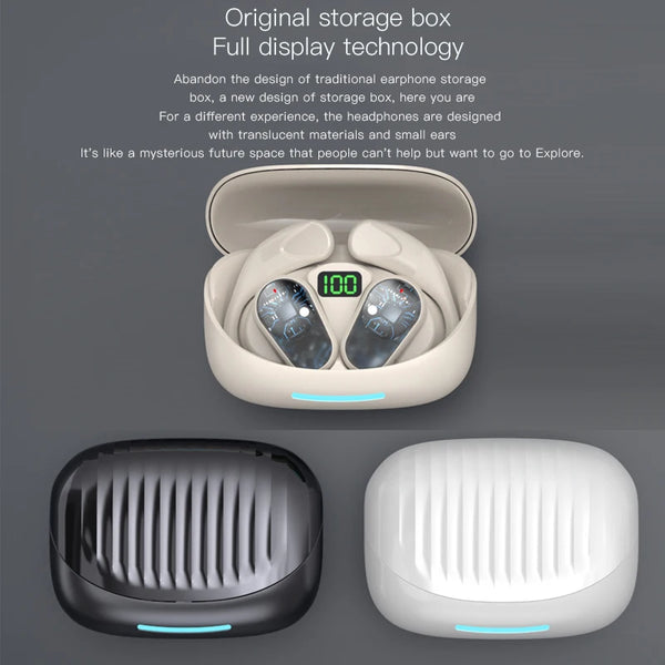 OWS 90 TWS Bluetooth Headphones With LED Battery Display, Stereo Sound, HD Call, Compact Wireless Earbuds, Long Playback