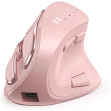 Ergonomic Mouse Blueooth Wireless Vertical Mouse Rechargeable Optical Mice for iPad Laptop Computer