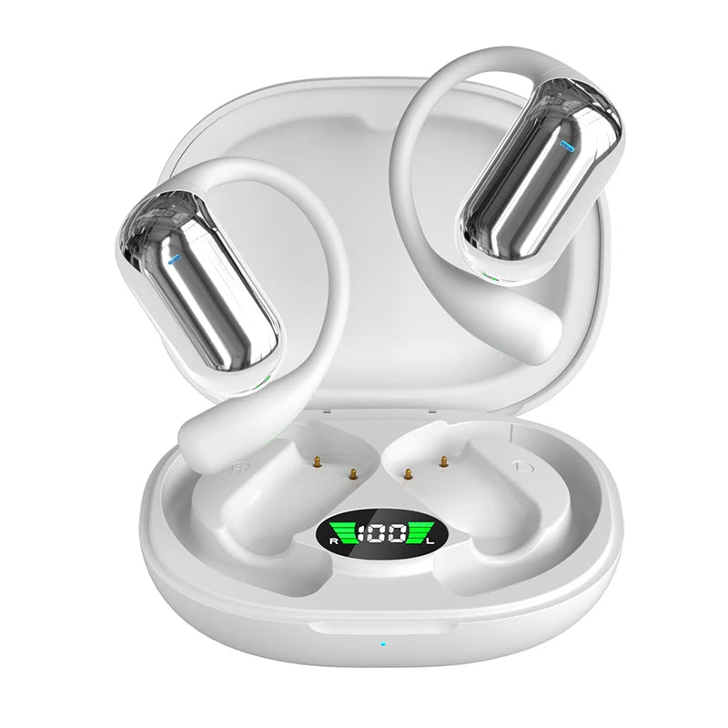 with Bluetooth OWS Earphone Sport Noiseless Audio Control Big Battery Voice Call Digital Display Wireless BT Ear Mounted Headset