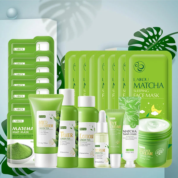 SakuraSkin Green Tea Cosmetic Set – Moisture & Glow