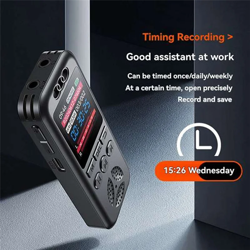 Digital Voice Recorder MP3 Player HD Noise Reduction WAV Audio Player One-Button Portable Recording Deviceabgi