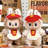 Clothes For Labubu 17cm Outfit Accessories For Labubu Dolls Clothing Kid Gift French Fries Apron And M Hat