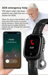 Smart Watch For Old People Elderly Smart Watch For Senior Fall Detection GPS Positioning 4G Sim Card SOS Phone Call Heart Rate T