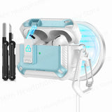 2025 new airpod pro usb c/2nd/1st case carbon fibre design with Phone Stand&Magnetic charging Boxs for Men AirPod 4/Pro 2 3 Case