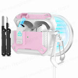 2025 new airpod pro usb c/2nd/1st case carbon fibre design with Phone Stand&Magnetic charging Boxs for Men AirPod 4/Pro 2 3 Case