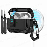2025 new airpod pro usb c/2nd/1st case carbon fibre design with Phone Stand&Magnetic charging Boxs for Men AirPod 4/Pro 2 3 Case