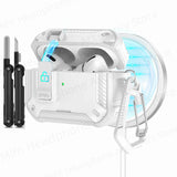 2025 new airpod pro usb c/2nd/1st case carbon fibre design with Phone Stand&Magnetic charging Boxs for Men AirPod 4/Pro 2 3 Case