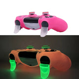 Glow in Dark Games Accessories Gamepad Joystick Case Cover  for PS4 Soft Silicon Case for PlayStation 4 Controller Skin Case