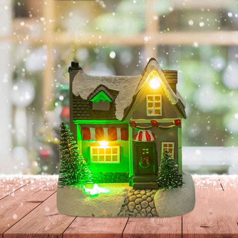 Lighted up Christmas Village House Christmas Scene House Home Collectible