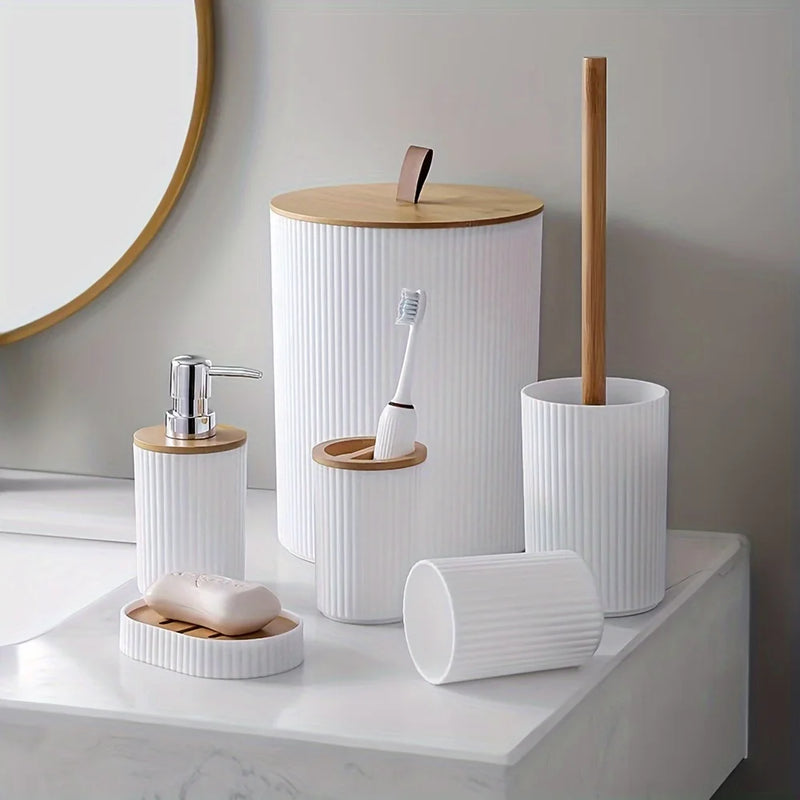 PureBath 6-Piece Set (Holder, Bin, Brush, Cup, Dish, Dispenser)