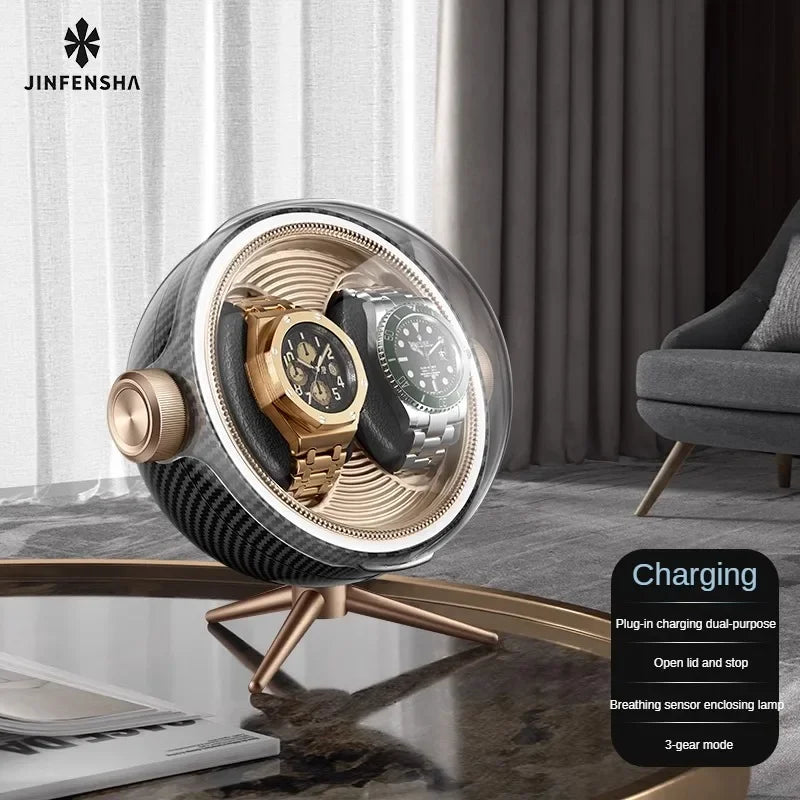 LuxSpin LED Watch Winder – Automatic Storage Box