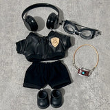 Labubu Baby Clothes Are Cool and Trendyy Earphones Leather Jacket Top Suit First, Second and Third Generation Labubu Clothes Enamel Doll Wear