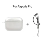 Clear Soft TPU Earphone Case for Airpods 4 3 2 1 Pro Pro2 Shockproof with Lanyard Strap for Airpods 4 Charging Case Cover