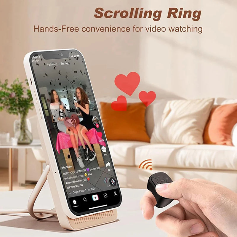 Blutooth Remote Control Button Ring Auto Clicker Finger Remote Mobile Phone Video Remote Control Selfie Stick Camera Controller