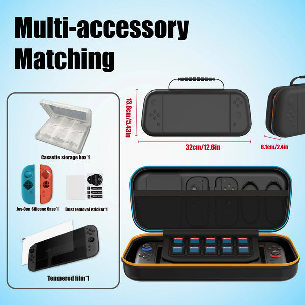 Accessories for N-Switch 2, Carry Case, Screen Protector, Joy Con Case, Games Holder, Dust Removal & Cleaning Cloth