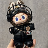 Labubu Baby Clothes Are Cool and Trendyy Earphones Leather Jacket Top Suit First, Second and Third Generation Labubu Clothes Enamel Doll Wear