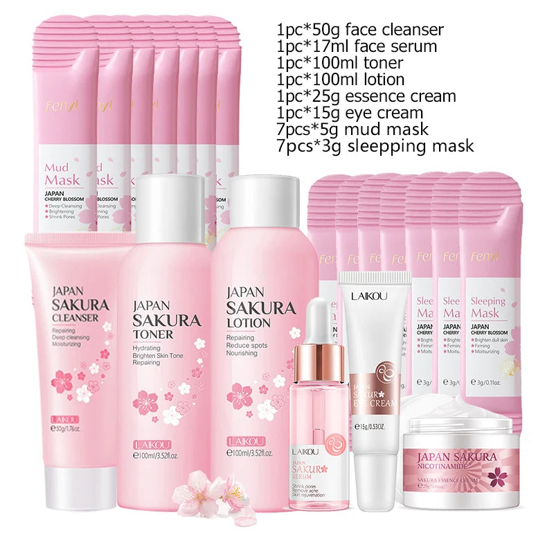 SakuraSkin Green Tea Cosmetic Set – Moisture & Glow