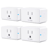 Govee Smart Plug 15A, Wifi Bluetooth Outlets 4 Pack Work with Alexa and Google Assistant, Wifi Plugs with Multiple Timers, Govee Home APP Group Control Remotely, No Hub Required, ETL&FCC Certified