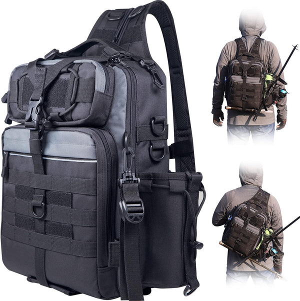 BLISSWILL Outdoor Tackle Bag - Large Water-Resistant Fishing Backpack
